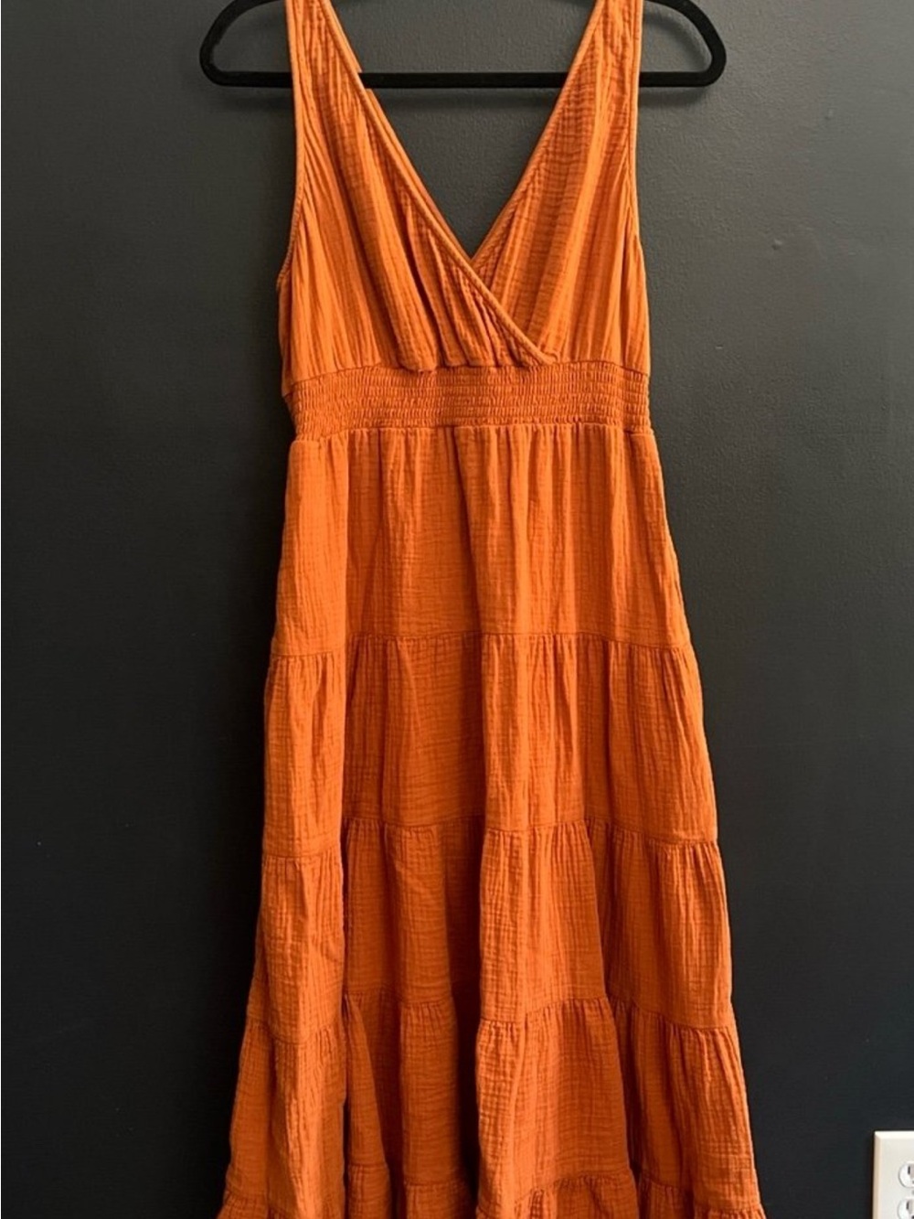 Universal Thread Orange Tiered V-Neck Maxi Dress